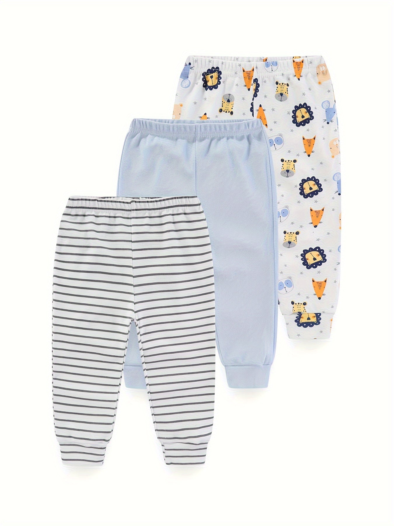 Pantaloni per Bambini con Stampa di Animali – Set da 3 Pezzi per Neonati