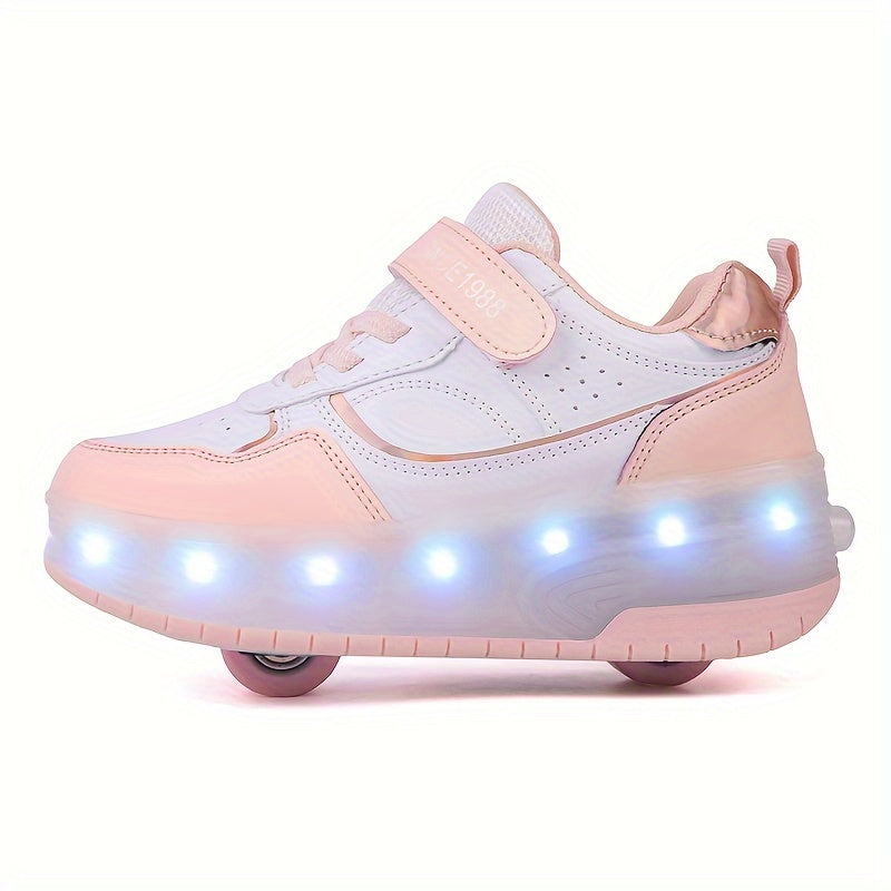 GlowRiders Roller Sneakers - Per Bambini con Spettacolo di Luce