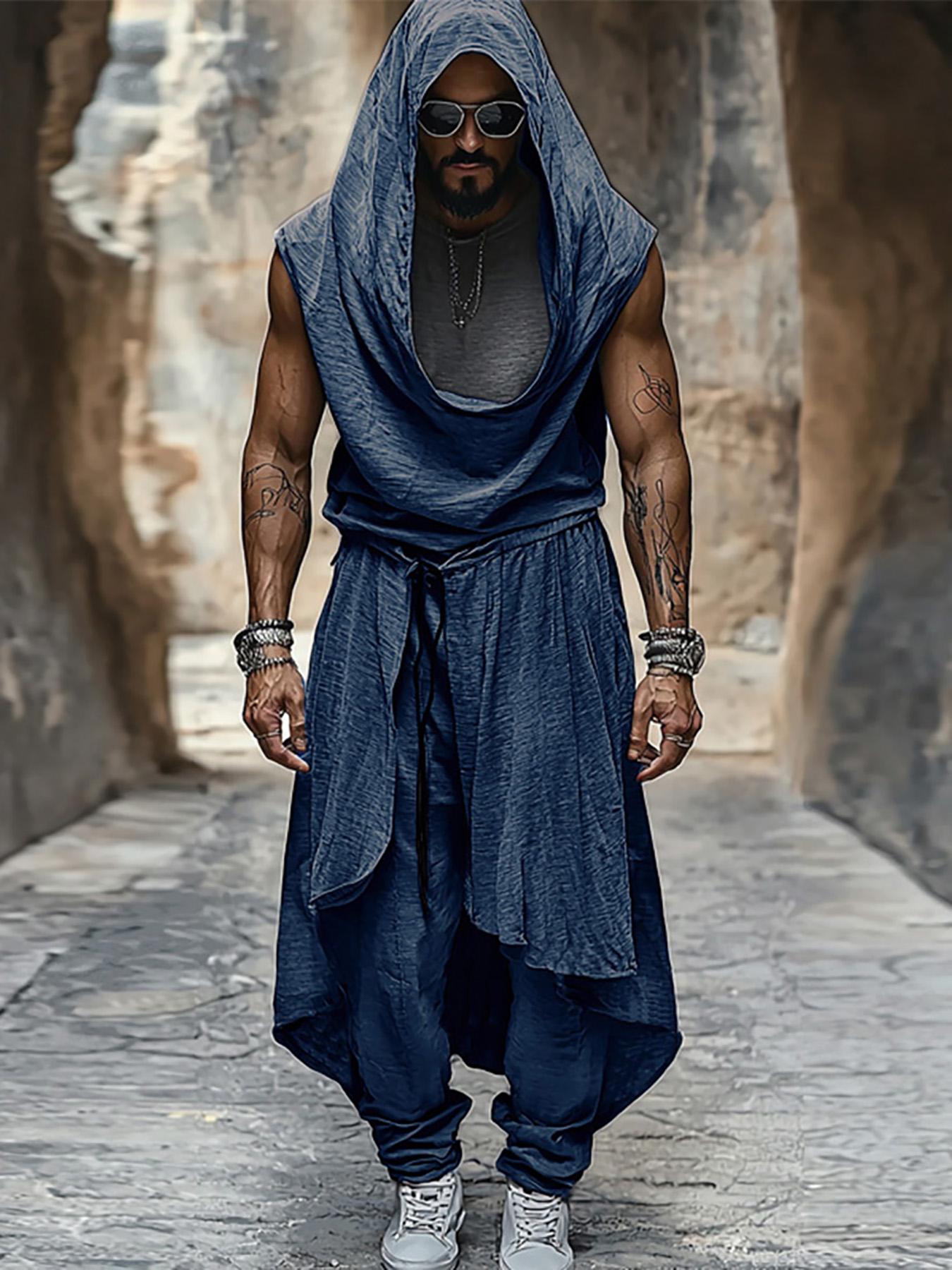 Set Mid-Length da Uomo – Gilet Senza Maniche e Pantaloni Baggy