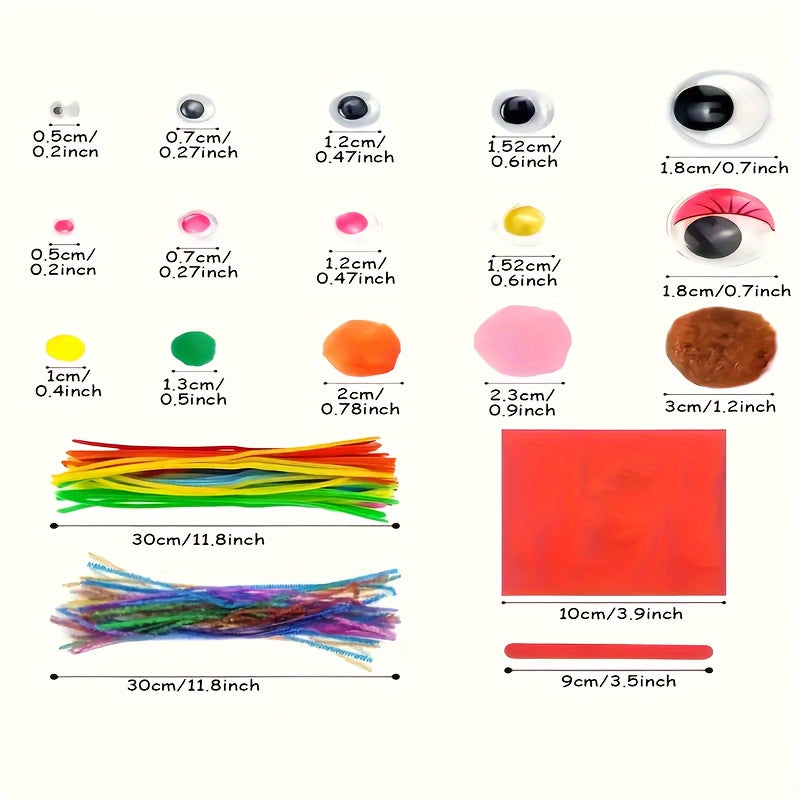 Set Completo di Creatività per Bambini – Set Creativo con Adesivi, Bastoncini, Piume e Altro