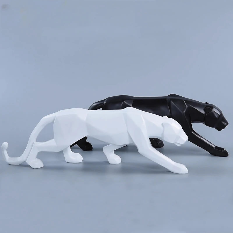 Sculture di Panther Nera e Bianca - Duo di Arte Moderna per il Tuo Interno