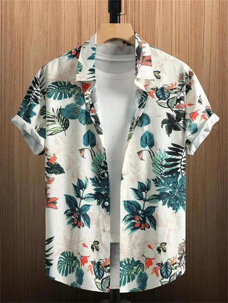 Camicia TropicWave con Stampa di Palma – Fresca e Stilos per Uomini