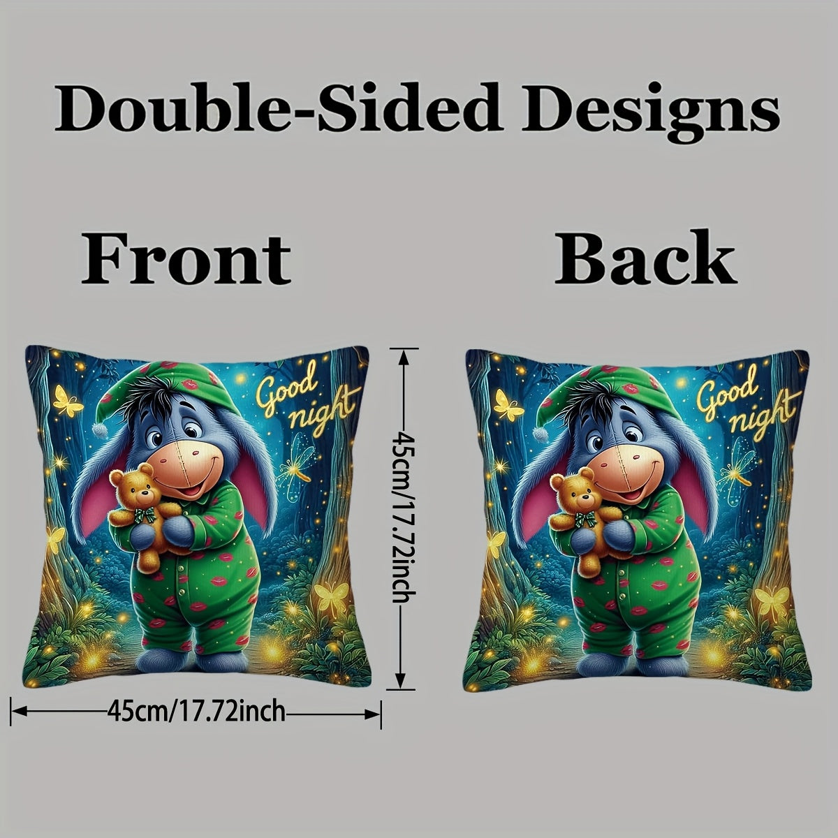 Copripiumino Eeyore in Peluche - Design Giocoso Doppio Senso con Cerniera per Soggiorno e Camera da Letto