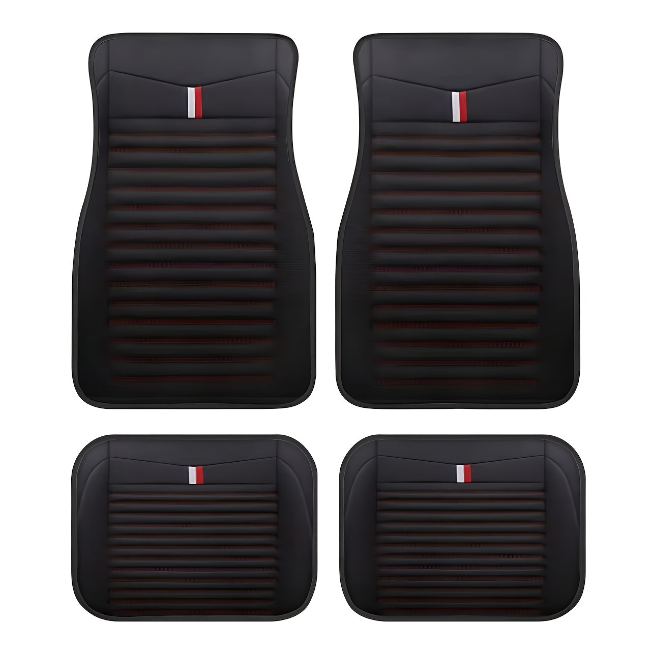 Set di 4 Tappetini per Auto Striati – Antiscivolo e Resistente alle Macchie per Tutte le Stagioni