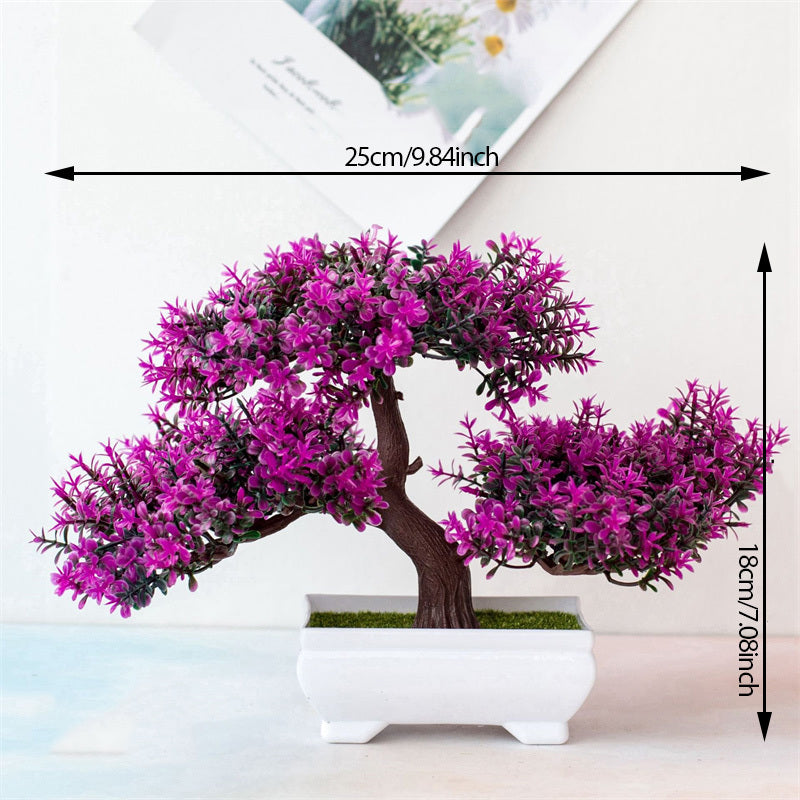 BlossomBonsai Albero Artificiale – Mini Bonsai Realistico con Fiori Rosa
