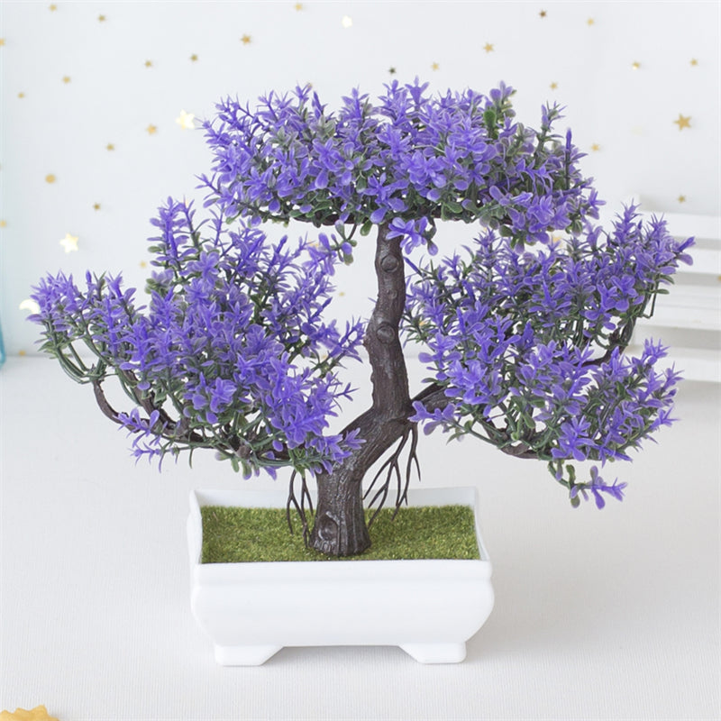 BlossomBonsai Albero Artificiale – Mini Bonsai Realistico con Fiori Rosa