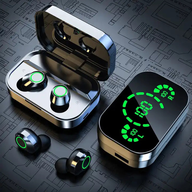 Cuffie Stereo Wireless con Custodia di Ricarica – Sportive, Confortevoli e Suono Hi-Fidelity