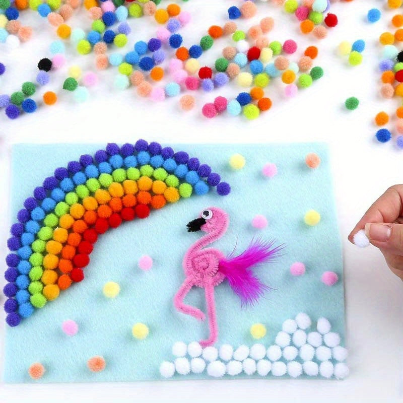 Set di Pom Pom Fai-da-te – 2000 Pezzi per Progetti Creativi