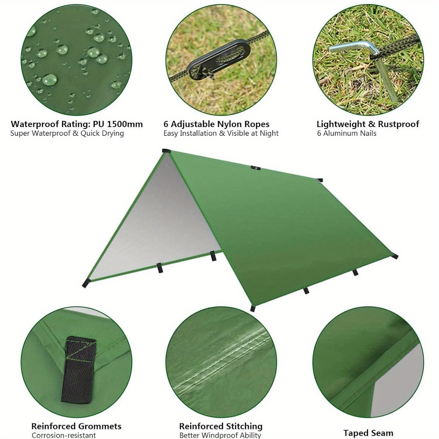 Tenda da Campeggio 3x3 Metri - Impermeabile e Resistente al Vento