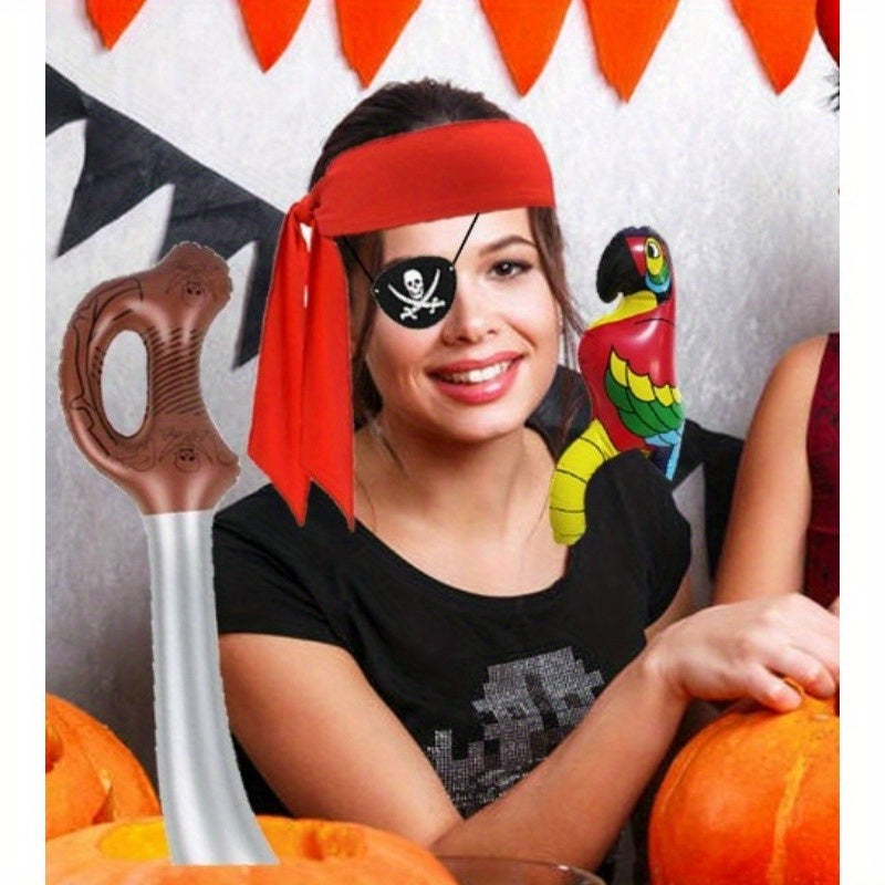 Set Completo di Accessori da Pirata – Con Pappagallo, Occhiale da Pirata e Spada per Costumi