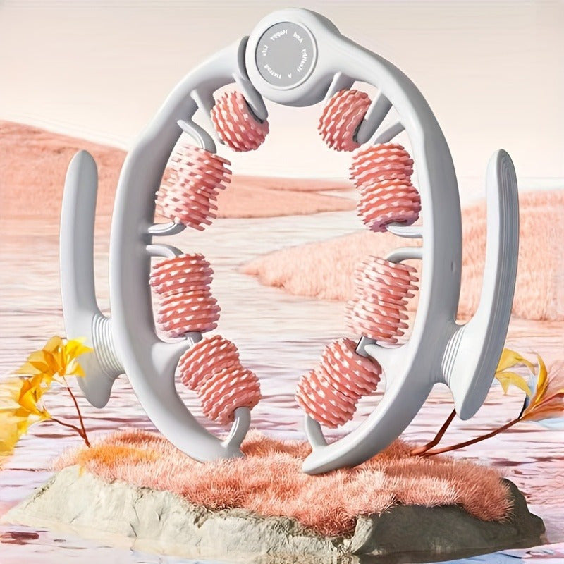 FlexiRoller 14-Ruote Rullo massaggiante – Profonda Rilassamento Muscolare con Fermapiedi