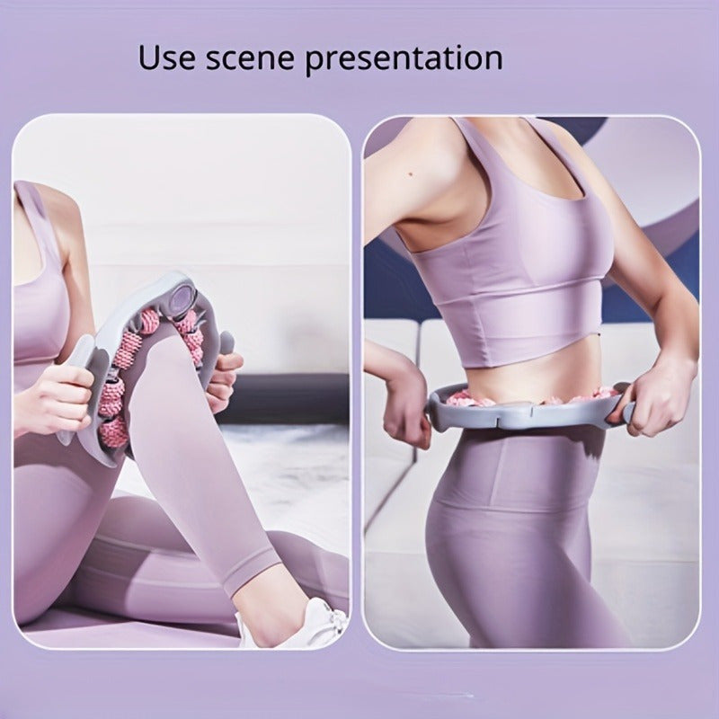 FlexiRoller 14-Ruote Rullo massaggiante – Profonda Rilassamento Muscolare con Fermapiedi