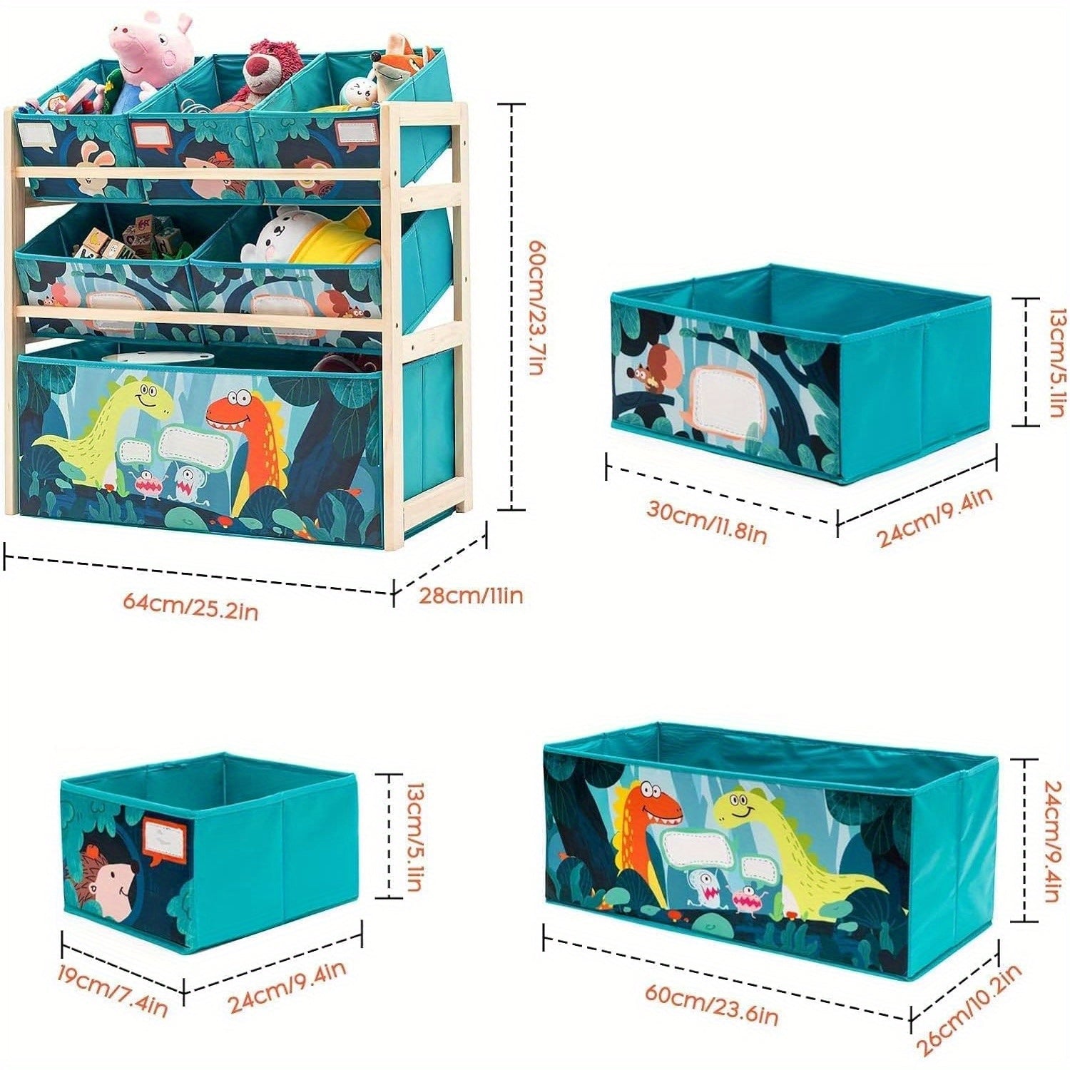 Organizzatore di Giocattoli con 3 Livelli e Scatole di Stoccaggio – Perfetto per Camerette e Conservazione dei Giocattoli