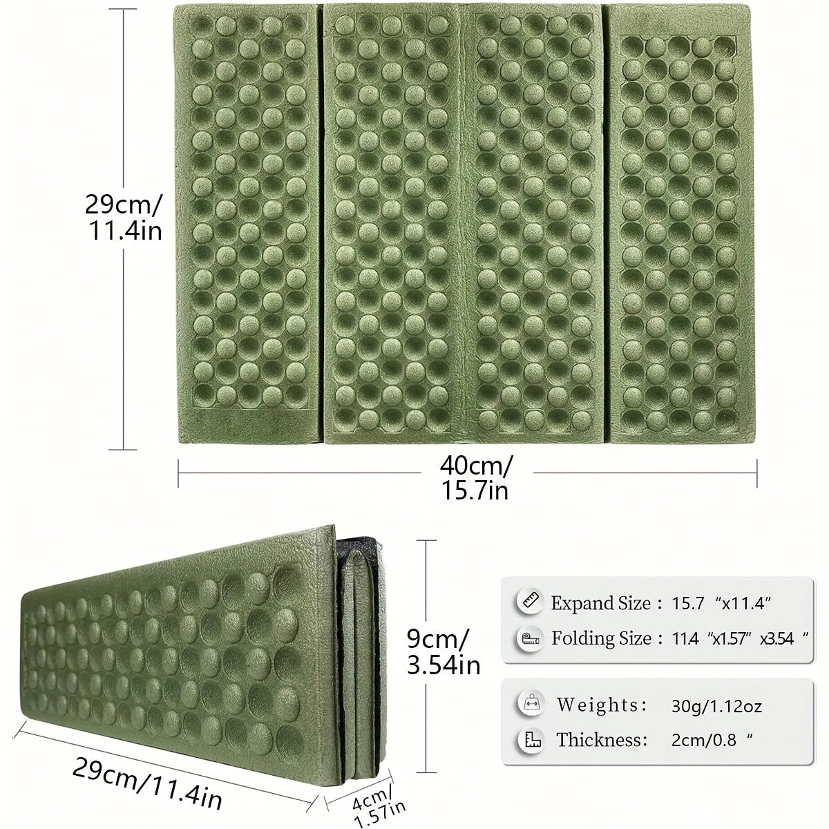 Tappetino Pieghevole Leggero – Sostenibile e Confortevole per Campeggio, Escursioni e Avventure all'Aperto