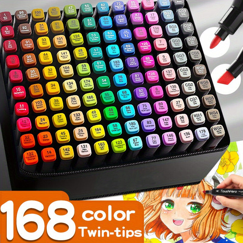 TouchHero Set di 168 Pennarelli a Base di Alcol – Professionale e Versatile
