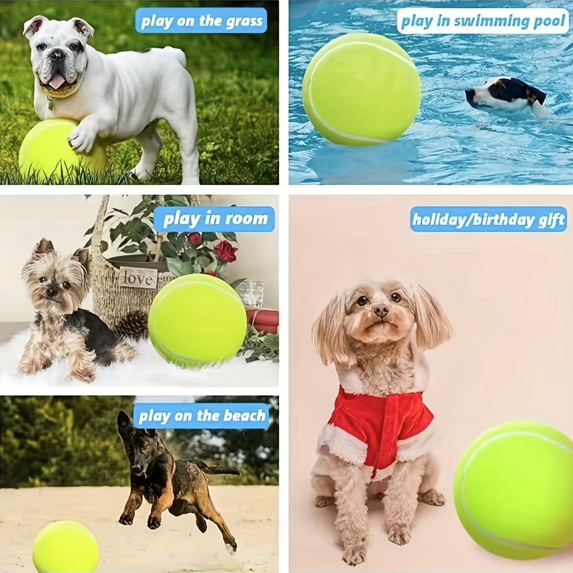 Palla da Tennis Extra Grande e Sostenibile per Cani – Ideale per Gioco e Attività all'Aperto