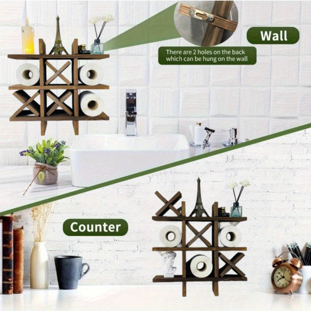 Porta Carta Igienica in Legno Rustico – Ispirato all'artigianato in legno