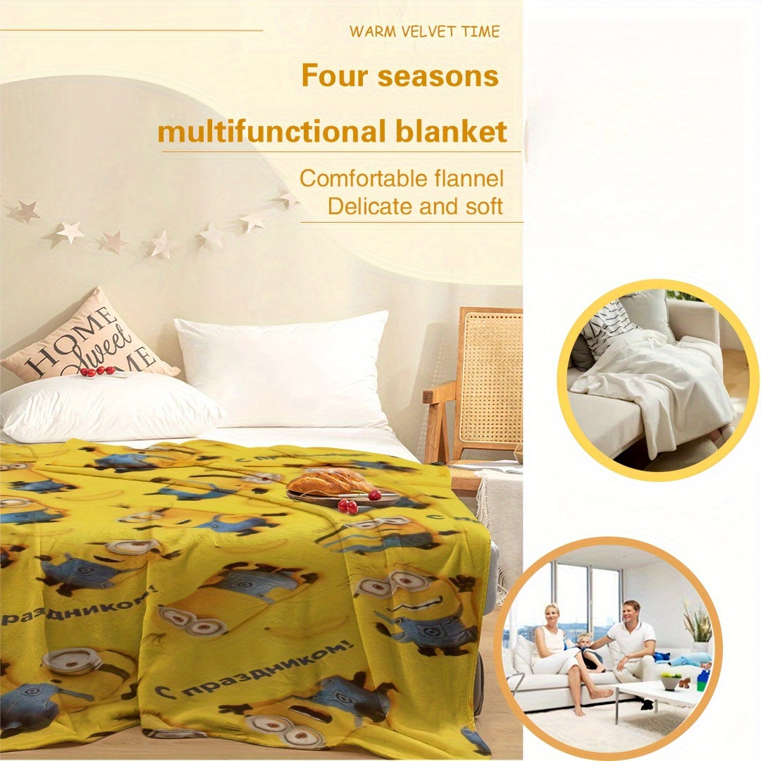 Coperta Fleece Minions - Morbida e Calda Coperta in Flanella per Bambini