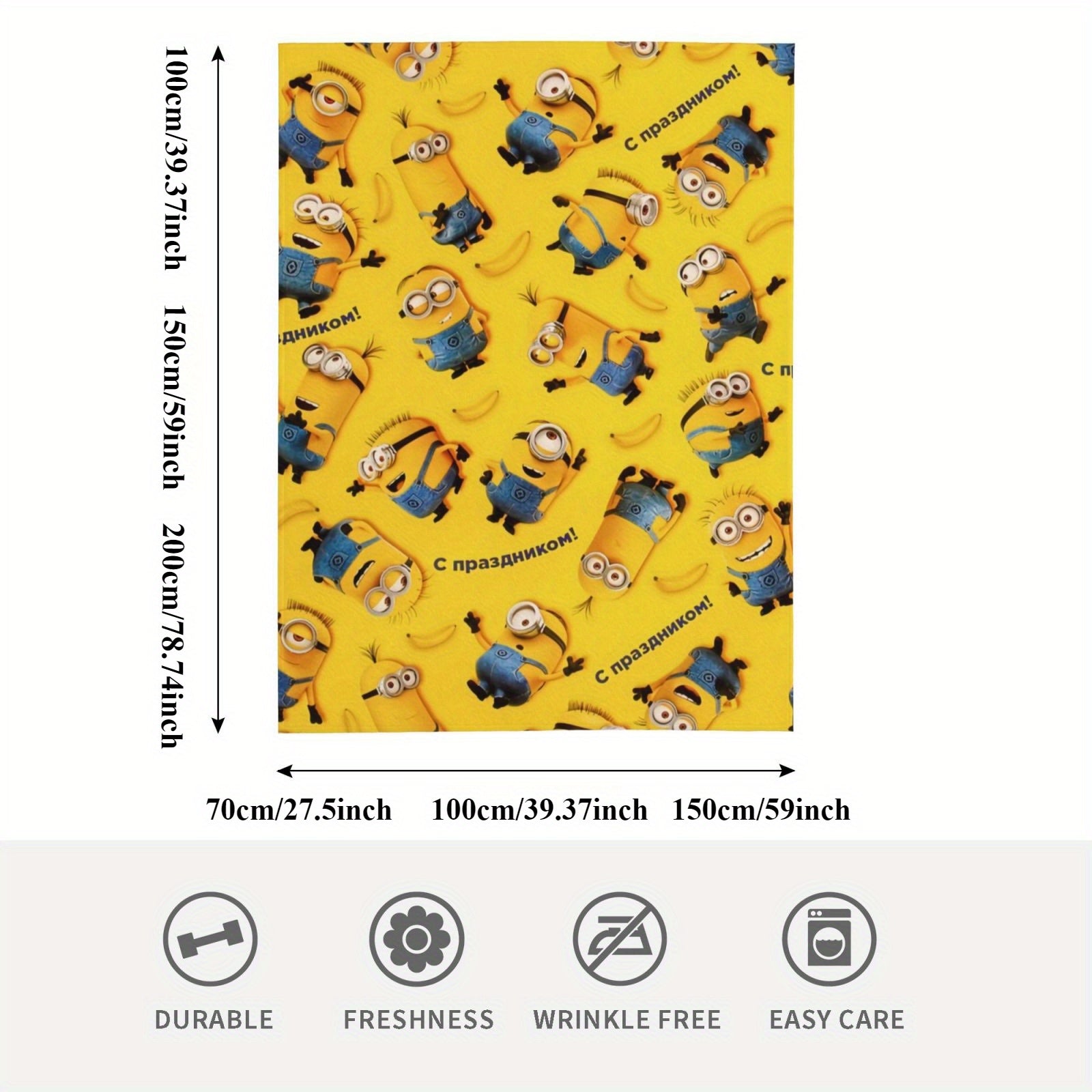 Coperta Fleece Minions - Morbida e Calda Coperta in Flanella per Bambini