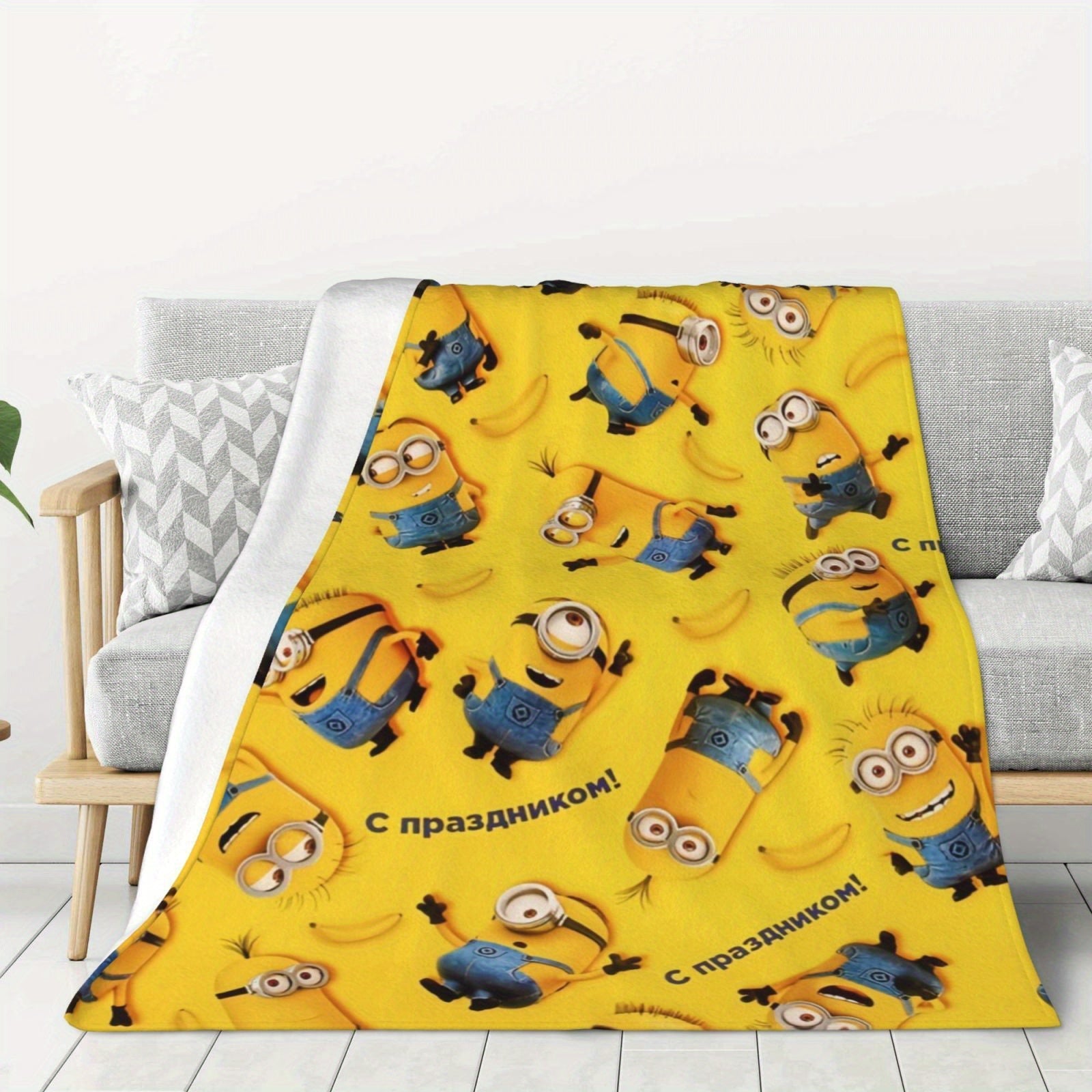 Coperta Fleece Minions - Morbida e Calda Coperta in Flanella per Bambini