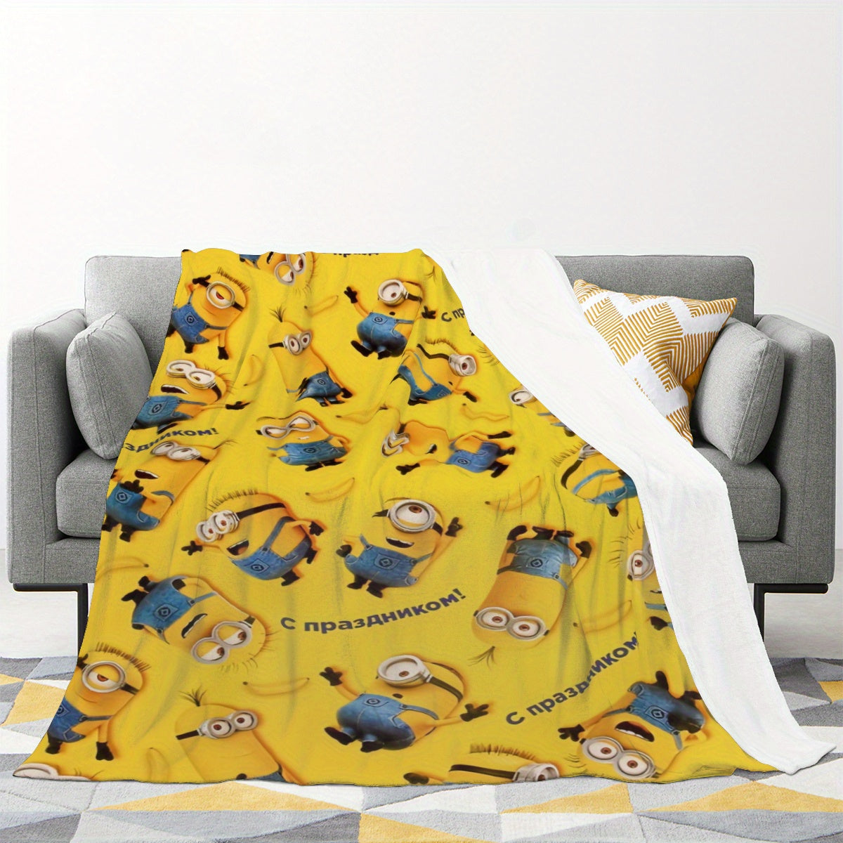 Coperta Fleece Minions - Morbida e Calda Coperta in Flanella per Bambini