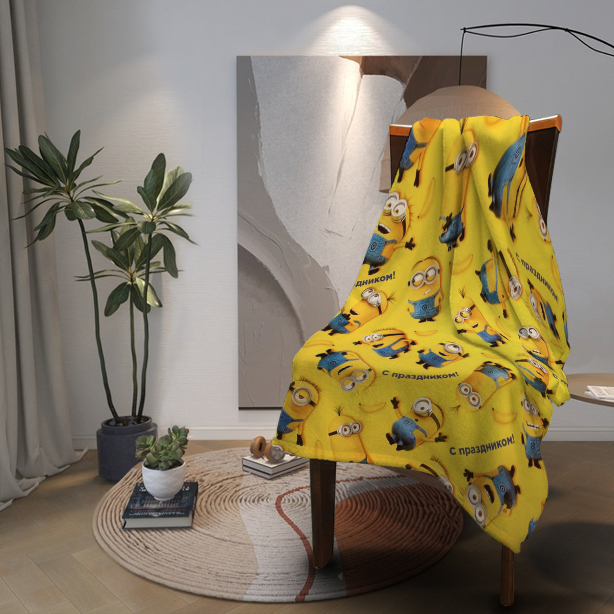 Coperta Fleece Minions - Morbida e Calda Coperta in Flanella per Bambini