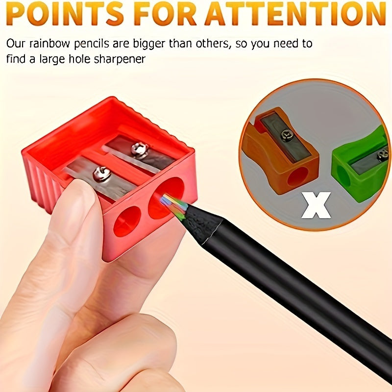 Set di 12 Matite Colorate Arcobaleno – Matite con Gradiente di Colore con Grafite da 2mm per Arte e Scrittura