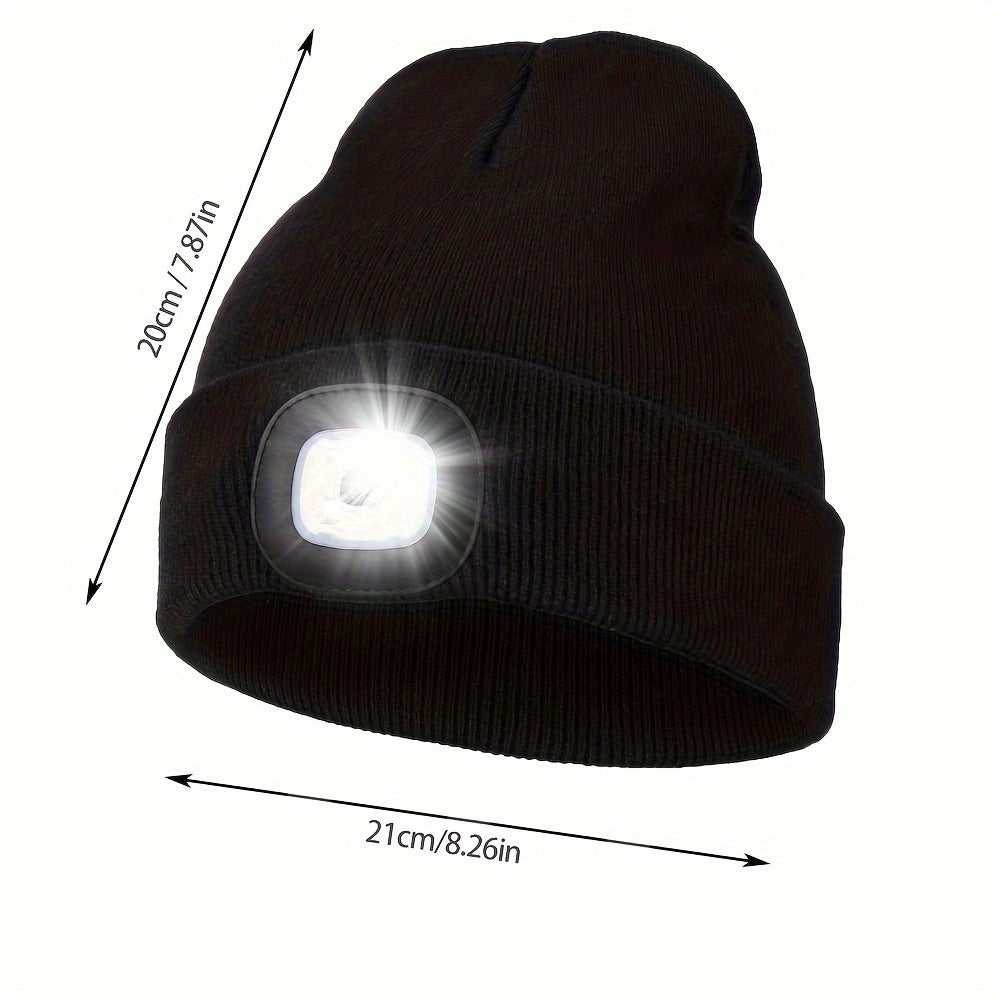 Beanie Unisex con Luce LED – Illuminazione Pratica per Passeggiate Serali