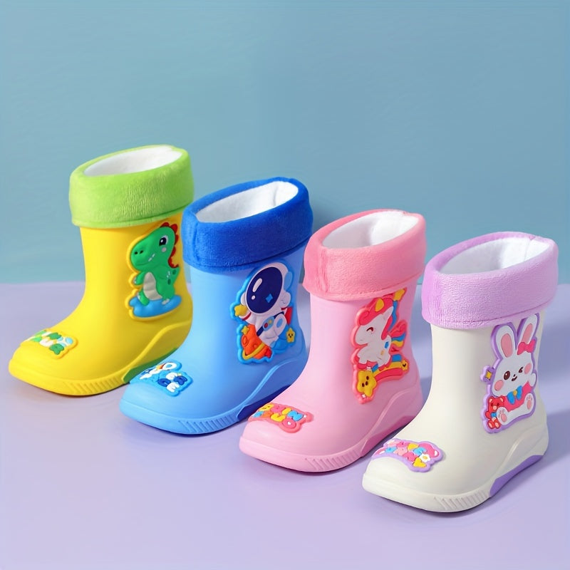 Stivali da pioggia per bambini con Cartone Esploratore Spaziale – Caldi e Impermeabili per l'Inverno