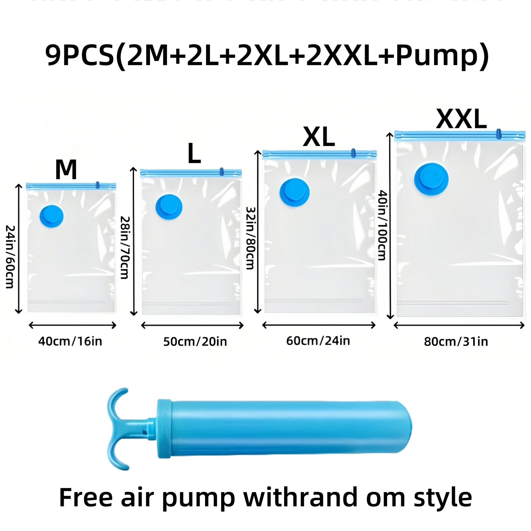 Set di Sacche Sottovuoto Extra Grandi – Riutilizzabili, Impermeabili e Salvaspazio