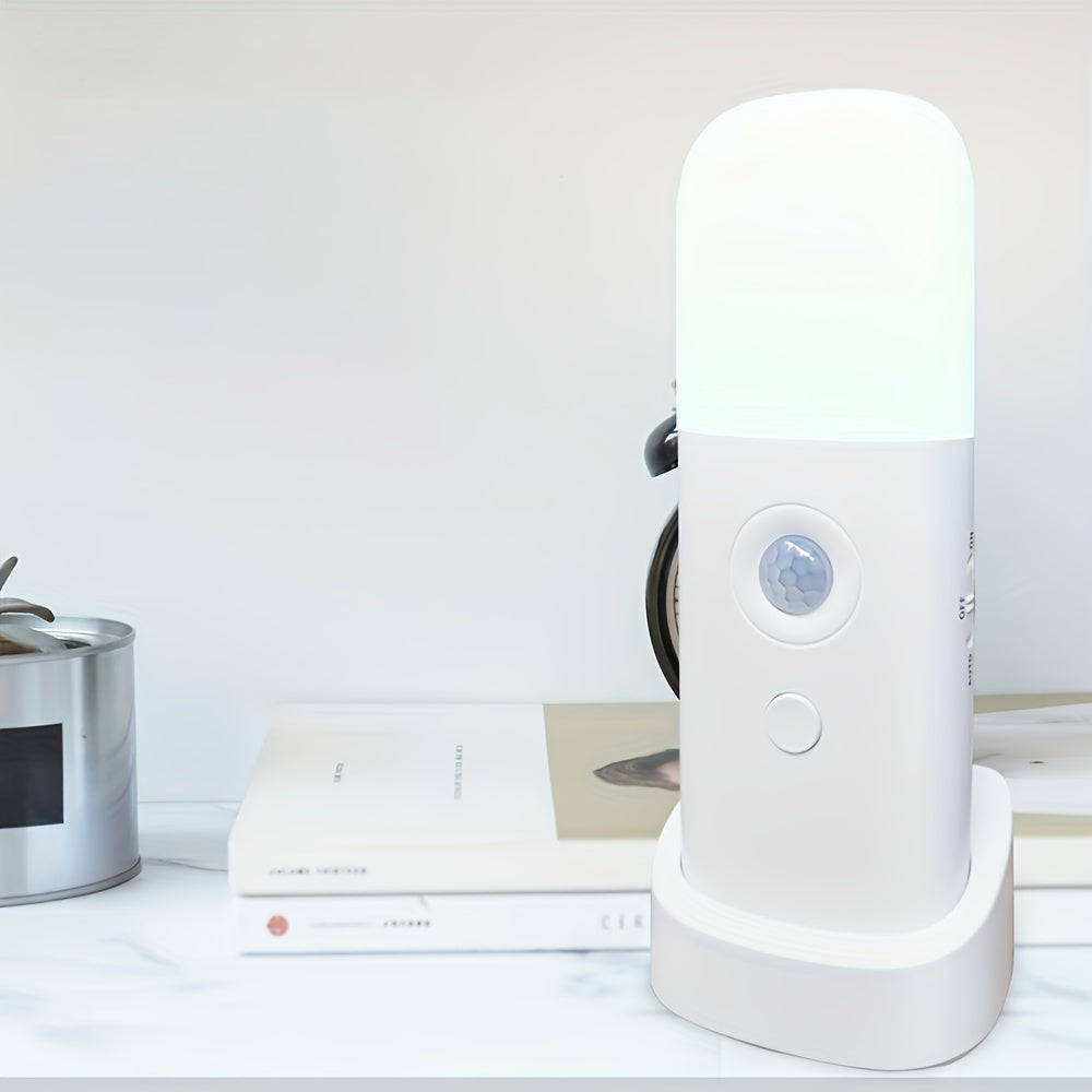 Lampada notturna LED con sensore di movimento – Ricaricabile via USB e luminosità regolabile per camere da letto e corridoi