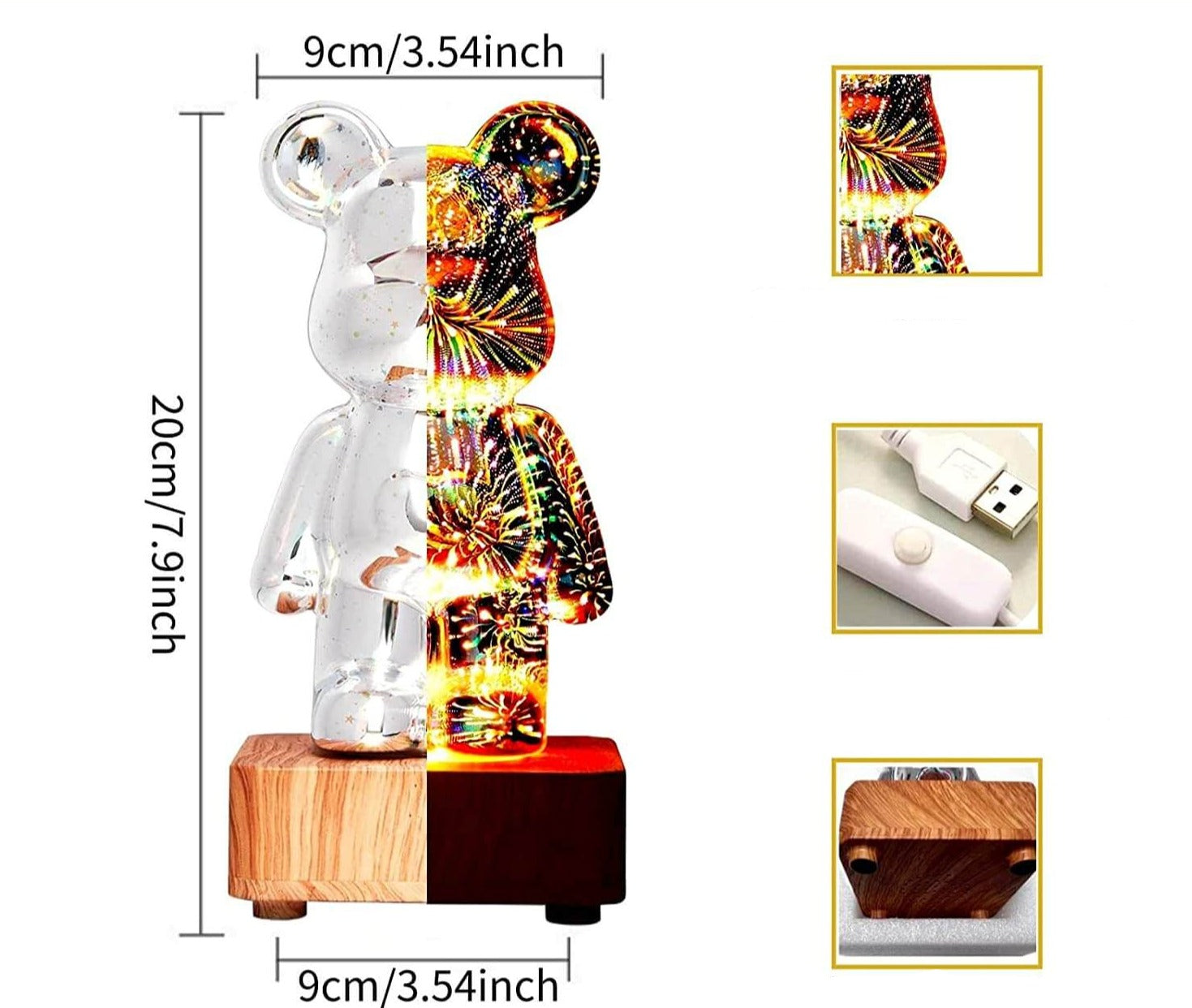 LumiBear - Lampada 3D Fuochi d'Artificio