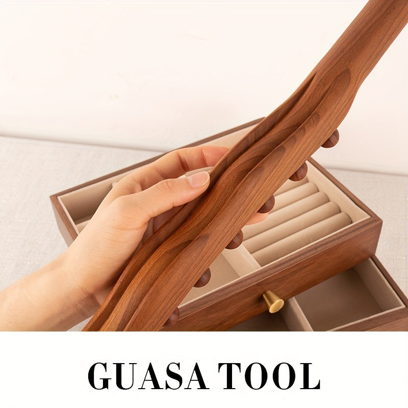 Bastone da Massaggio in Legno con 31 Perline – Rilassamento Muscolare Profondo