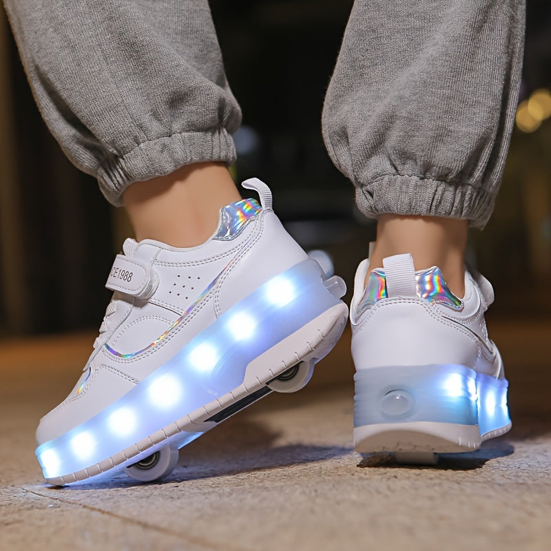 GlowRiders Roller Sneakers - Per Bambini con Spettacolo di Luce