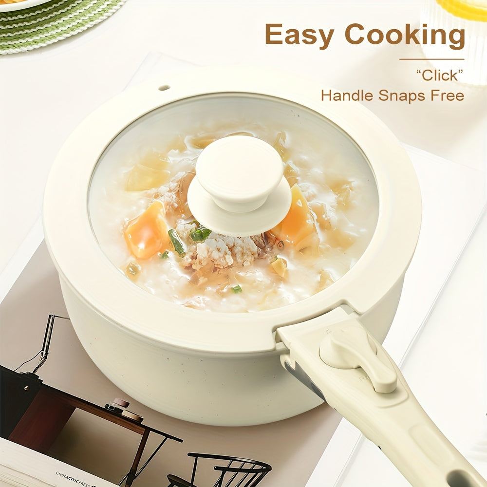 Set di Pentole in Ceramica da 17 Pezzi – Inclusi Manici Rimovibili e Pentola Frittrice Profonda