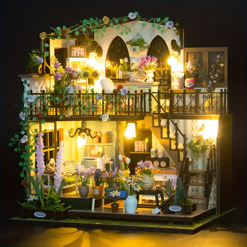 Casa Miniatura DIY con Illuminazione – Puzzle 3D Fatti a Mano per Decorazione Creativa