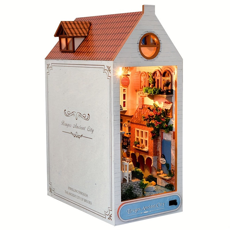 DIY Brugge Casa Porta Libri – Modello in Legno 3D della Vecchia Città