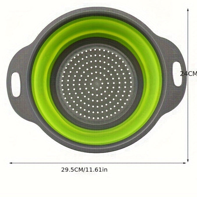 Set di Colino in Silicone Pieghevole – Perfetto per Pasta, Verdure e Frutta