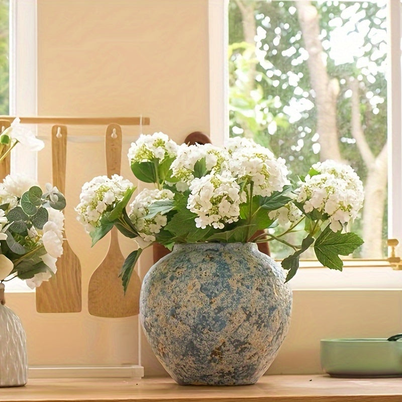 Vaso Ceramico Vintage Unico – Fatto a Mano in Terracotta Blu per un Aspetto Autentico