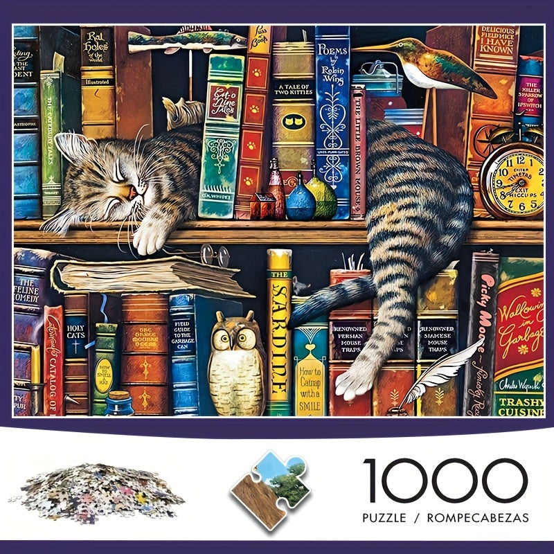 Puzzle Gatto sulla Mensola dei Libri – Per Amanti dei Puzzle e dei Gatti