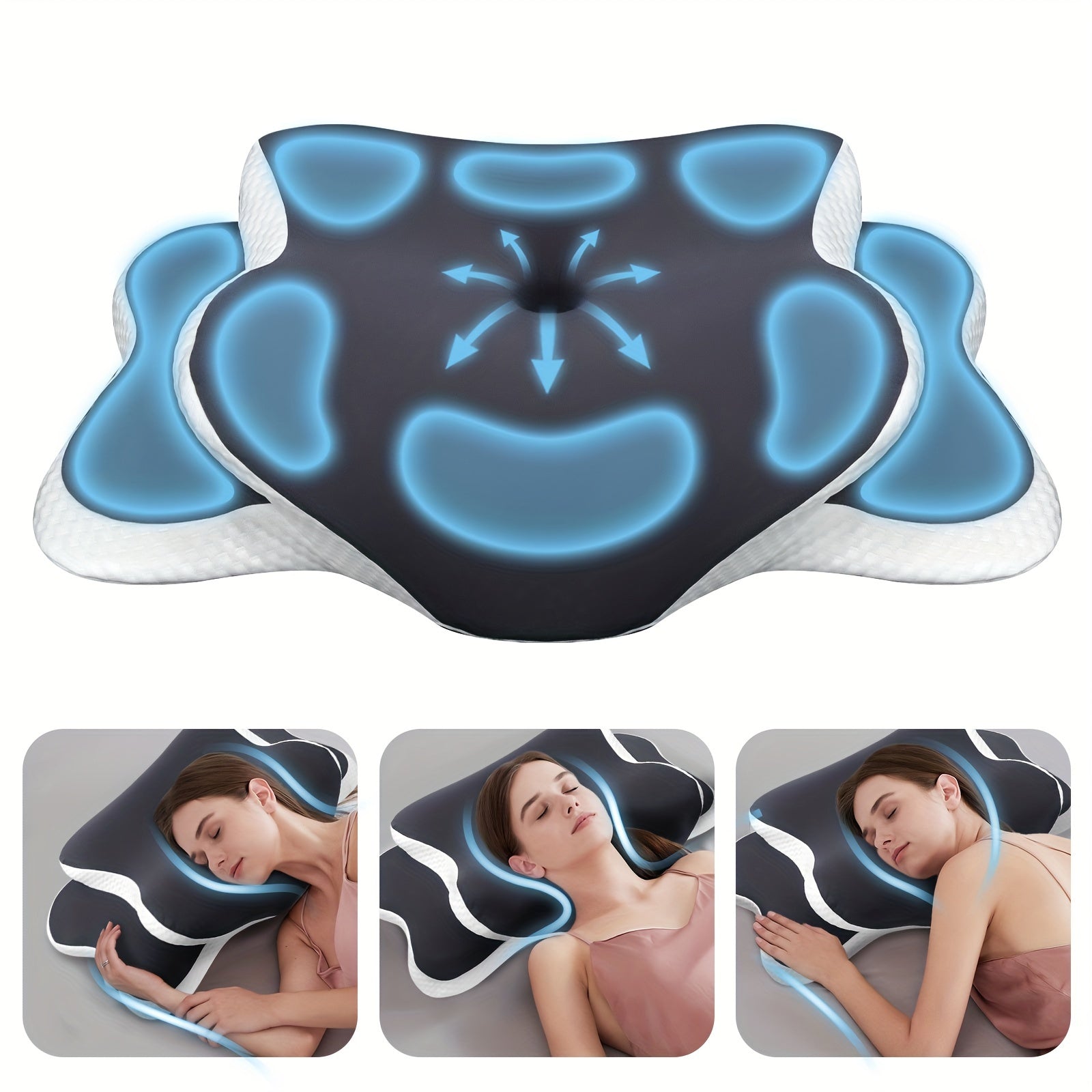 Cuscino Ergonomico in Memory Foam per il Collo – Per il Massimo Comfort e Supporto Durante la Notte