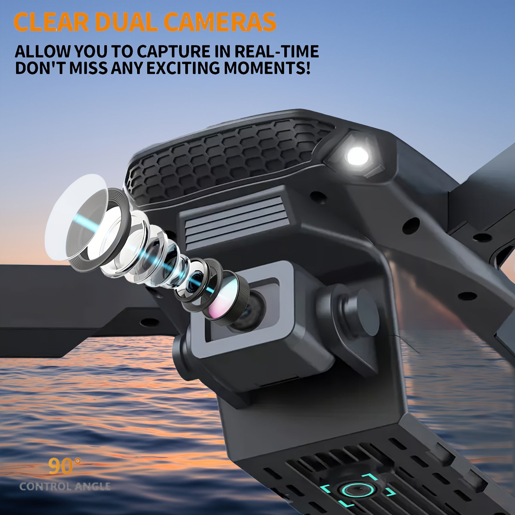 E88 Drone con Doppia Telecamera – Quadcopter Pieghevole con Mantenitore di Altezza