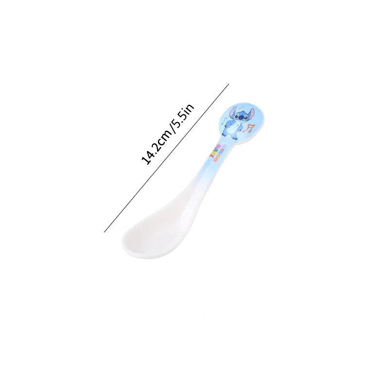 Set di stoviglie Stitch 3 pezzi – Ciotola, Tazza e Cucchiaio con Design Carino da Cartone Animato