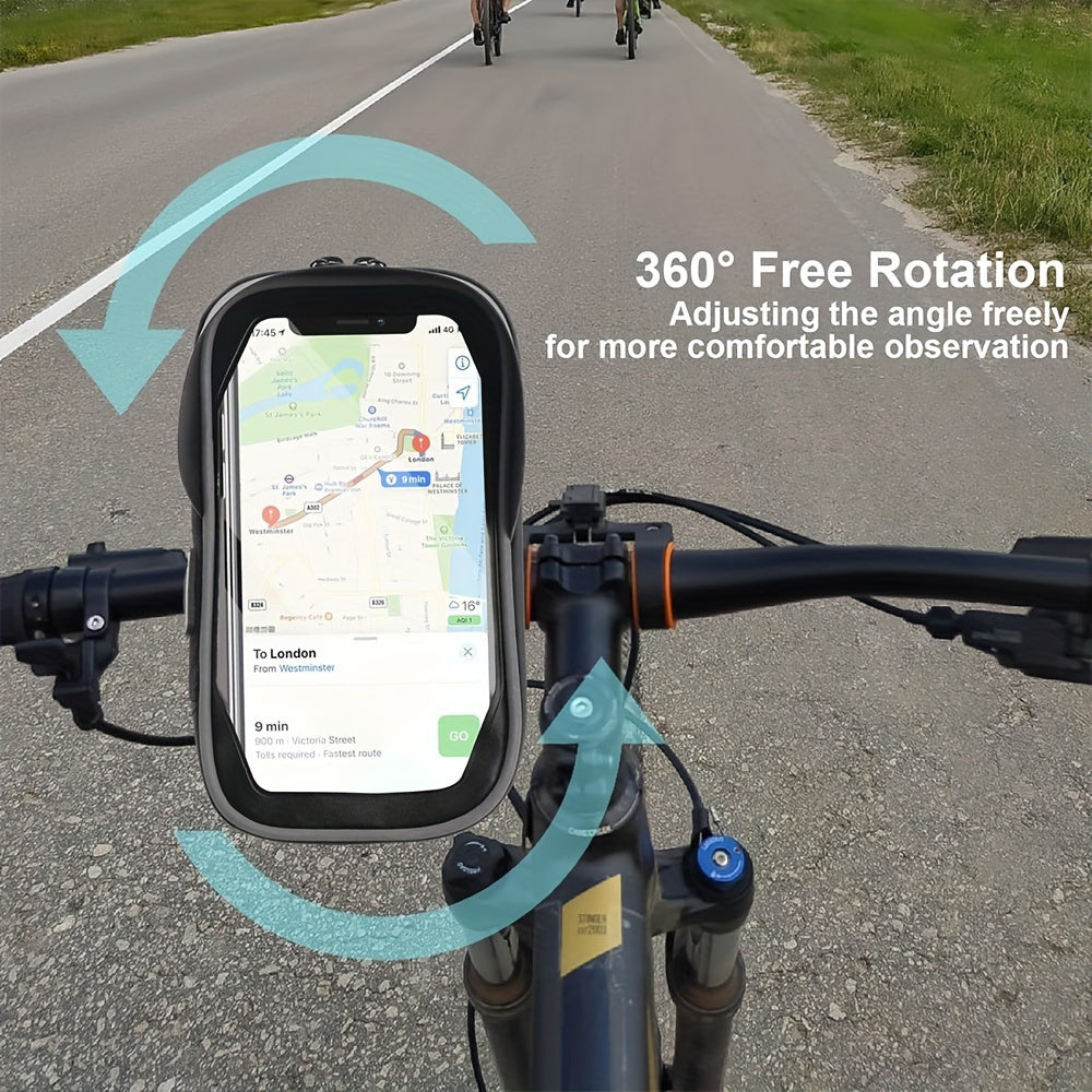 Supporto Telefono Impermeabile per Bicicletta e Moto – Borsa Manubrio con Opzione di Rotazione a 360°