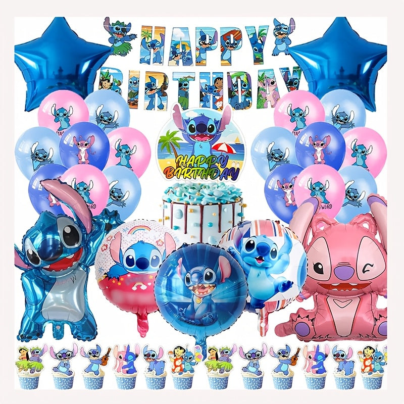 Lilo & Stitch Set di Compleanno - Pacchetto Completo per Feste per Bambini con Palloncini e Decorazioni