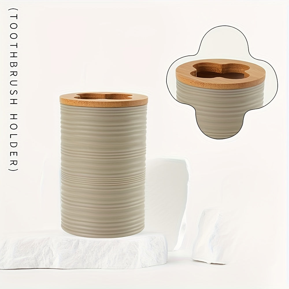 Set Bagno Moderno con Accenti in Bambù – Organizzato ed Elegante in Uno