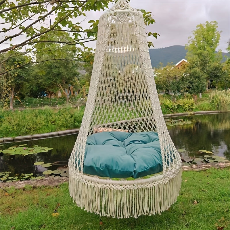 BohoSwing Sedia a Sospensione Intrecciata a Mano – Atmosfere Bohemien Rilassate