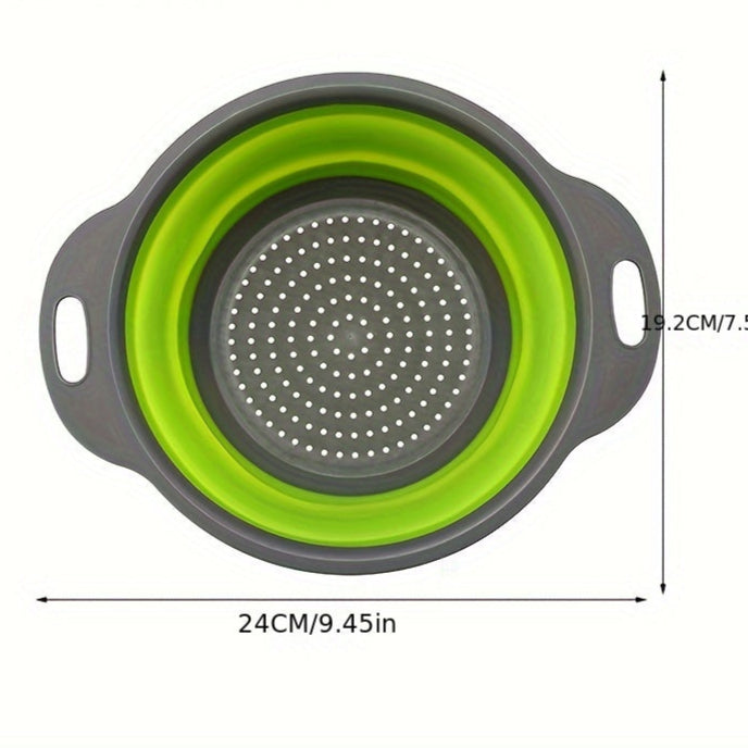 Set di Colino in Silicone Pieghevole – Perfetto per Pasta, Verdure e Frutta