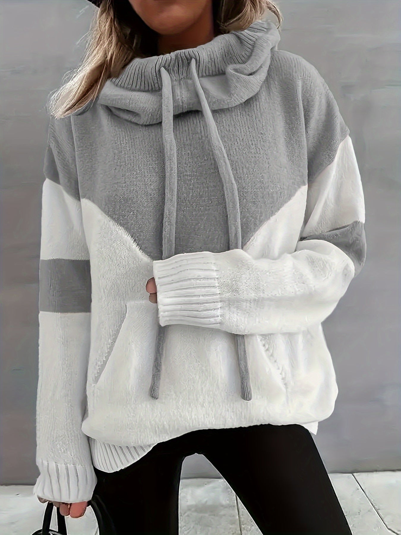 Ava Color Block Hoodie Maglione - Elegante e Confortevole per Donne