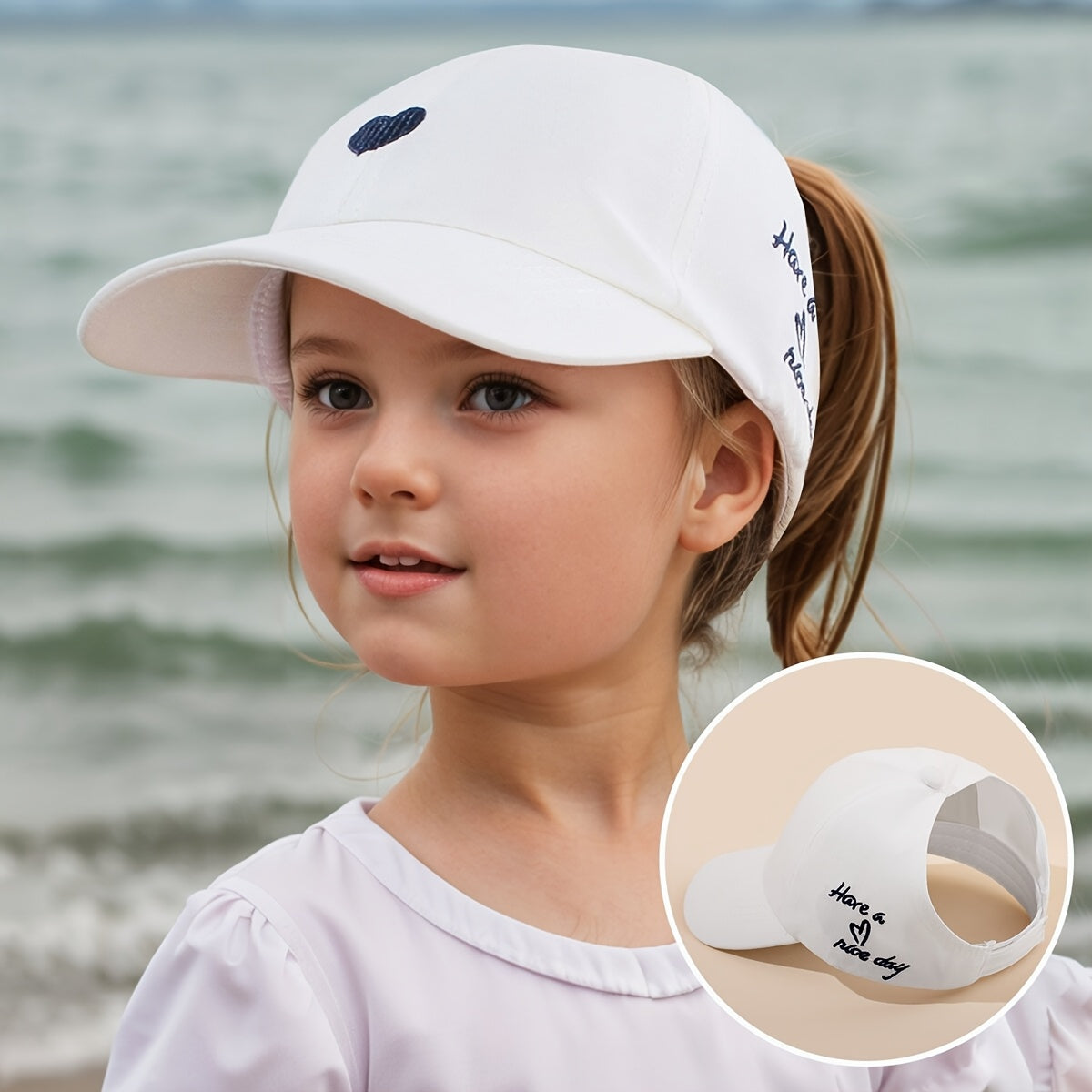 Cappellino da Baseball Regolabile per Bambini – Ricamo a Cuore e Comfort Traspirante